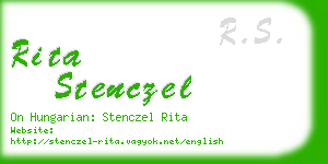 rita stenczel business card
